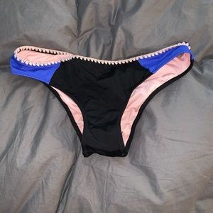 Blue and black bikini bottoms
